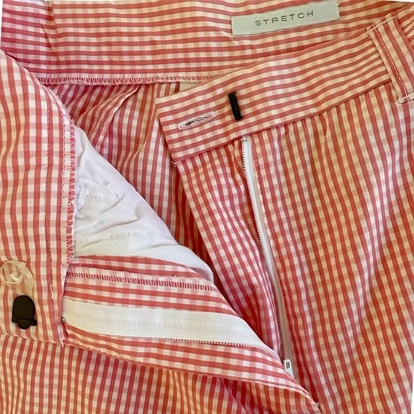 Jones New York Sport Stretch Capri Pants Size 4 Red White Gingham Check Cropped - Picture 4 of 9